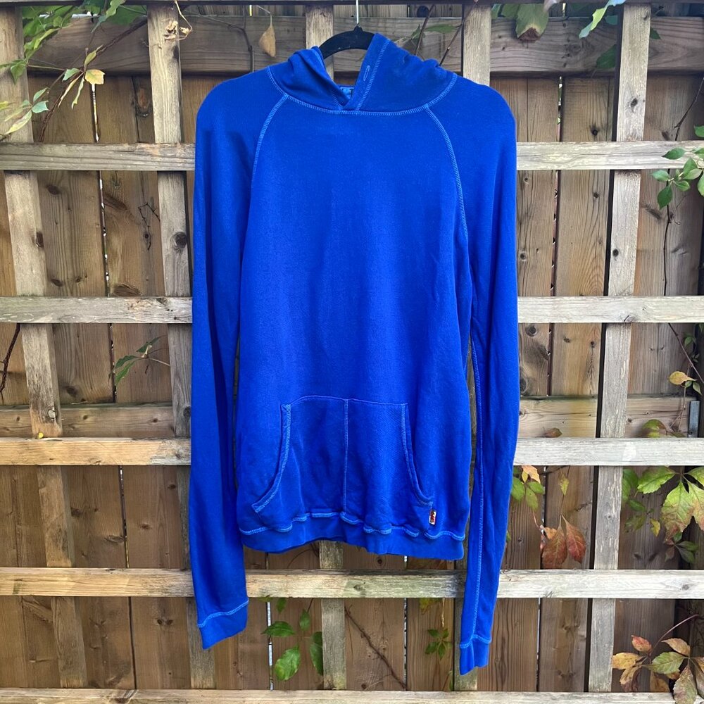 Free City Superfluff Lux Pullover Hoodie Electric Blue Size XL Cozy Minimalist